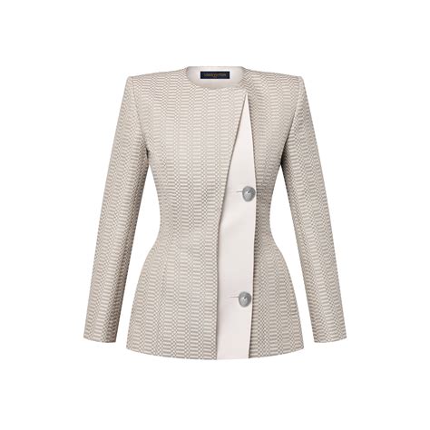 Asymmetrical Micro Damier Blazer 